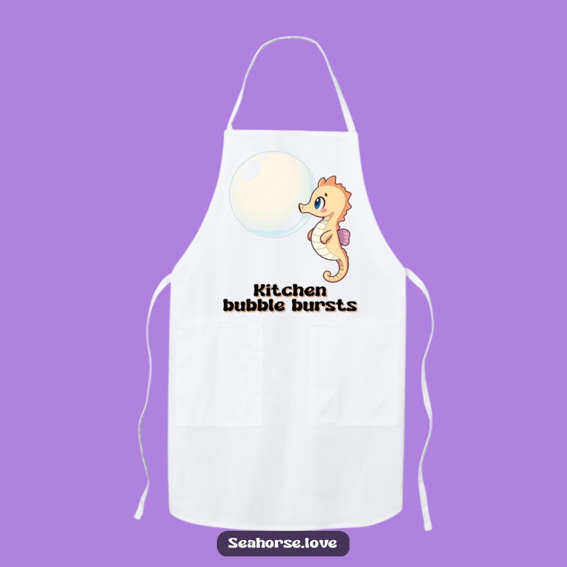Funny Seahorse Bubble Apron: Cook With Ocean Flair!