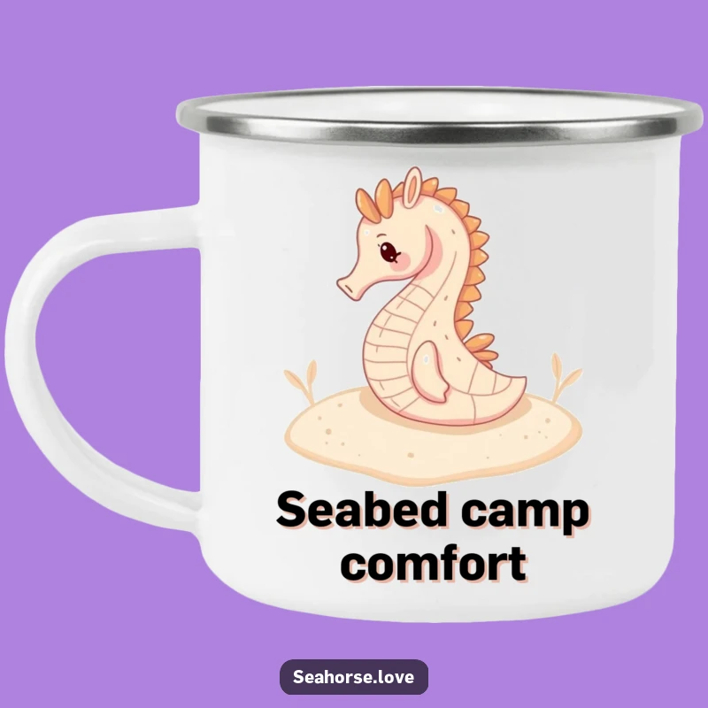 Funny Seahorse Serenity Camping Mug: Peaceful Brew!