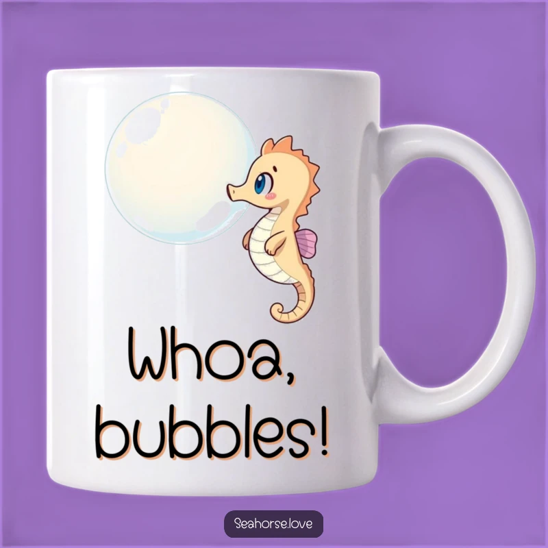 Funny Seahorse Bubble Mug: Ocean Wonder Gift!