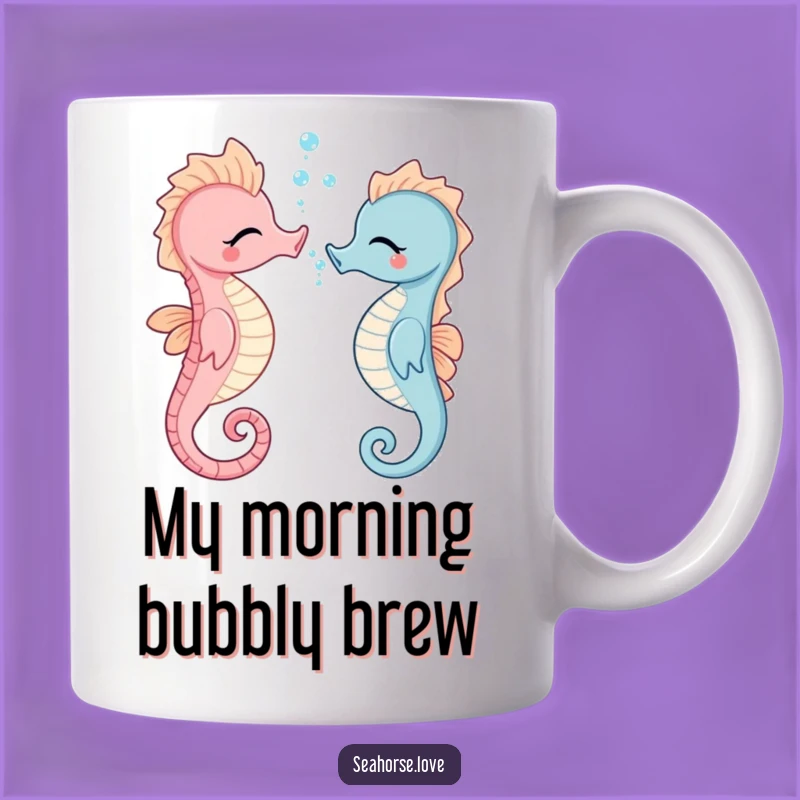 Funny Giggling Seahorse Bubble Blowing Mug - Adorable Ocean Humor Gift