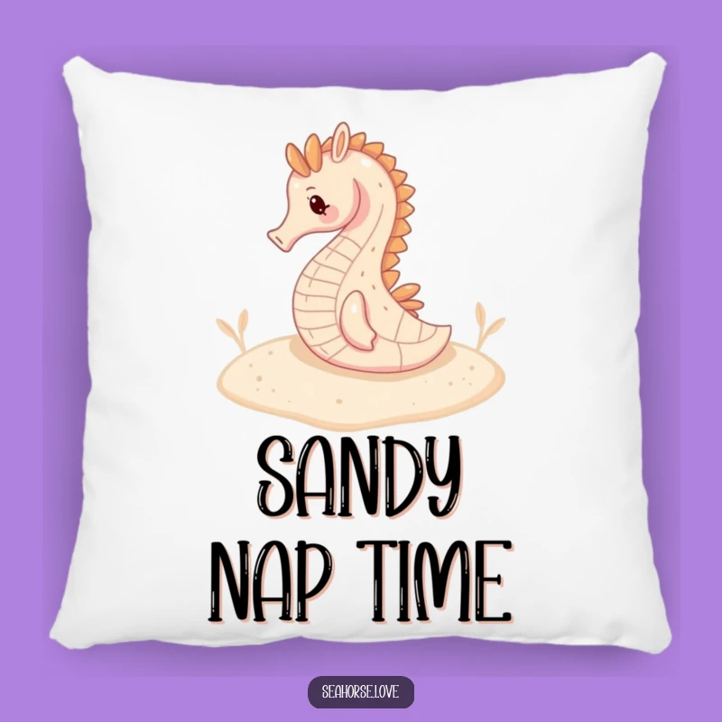Funny Seahorse Serenity Pillow: Peaceful Ocean Comfort!