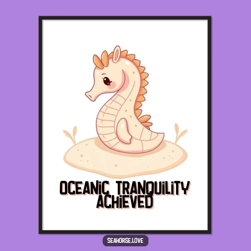 Funny Seahorse Serenity Digital Art: Instant Calm Oasis!
