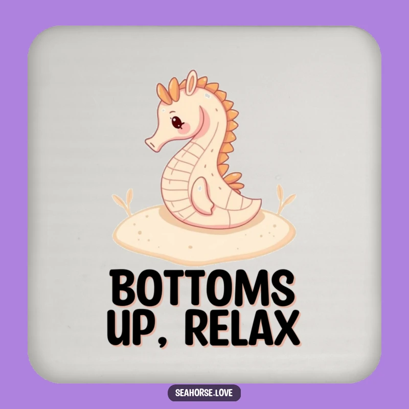 Funny Seahorse Serenity Coasters: Protect Surfaces Peacefully!