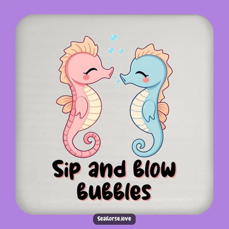 Funny Giggling Seahorse Drink Coaster - Protect Surfaces With Humor