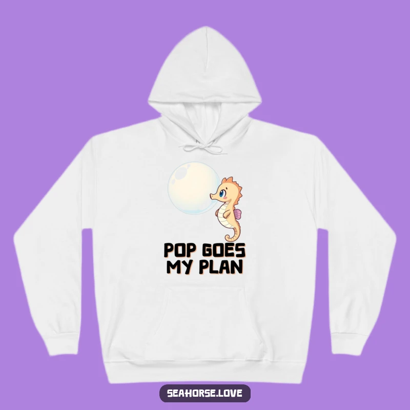 Funny Seahorse Bubble Hoodie: Cozy Underwater Adventure!