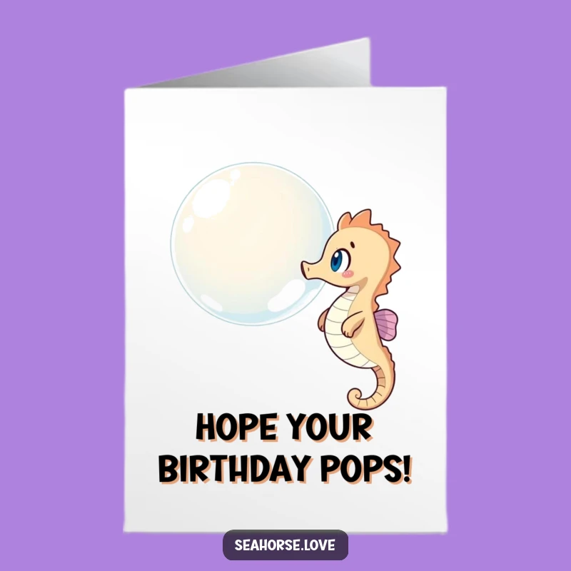 Free Printable Seahorse Birthday Card - Whimsical Underwater Downloadable Gift
