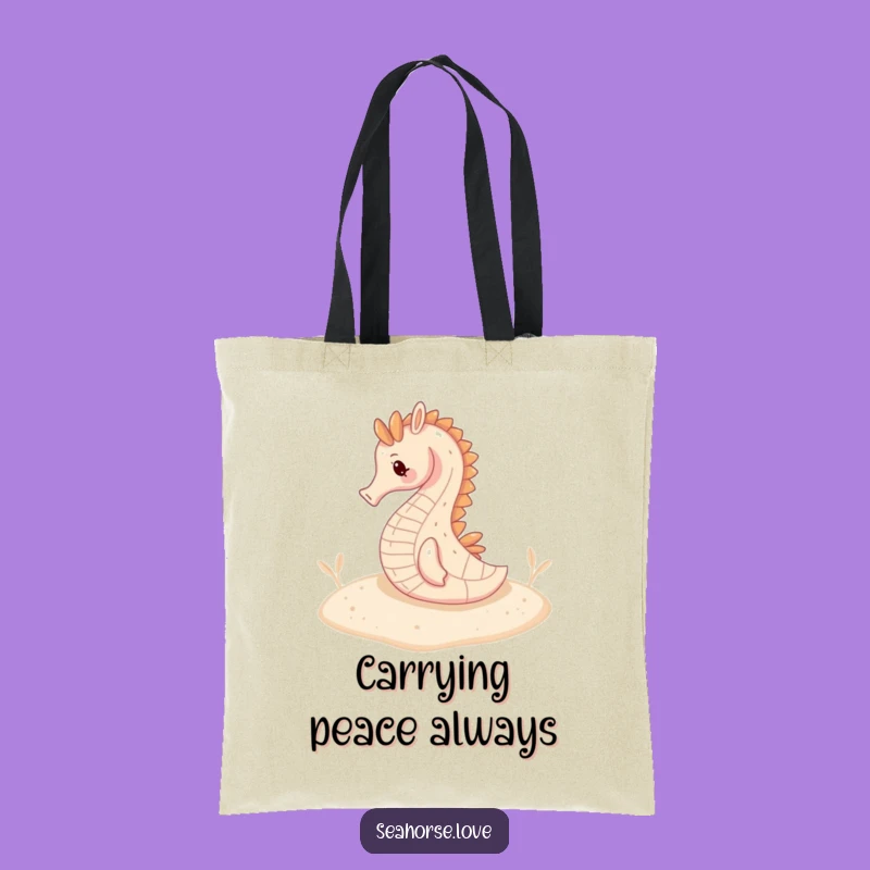 Funny Seahorse Serenity Tote Bag: Carry Calm!